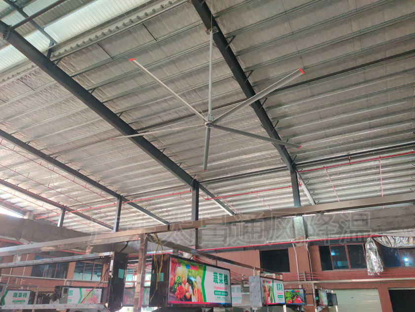 菜市場工業(yè)大風(fēng)扇通風(fēng)降溫系統(tǒng)，舒適靜音，四季通用